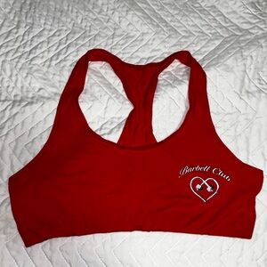 Barbell Cats Red Sports Bra